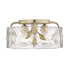 Golden 3160-FM WG-HWG - Golden Lighting Calla 3-light Flush Mount in White Gold